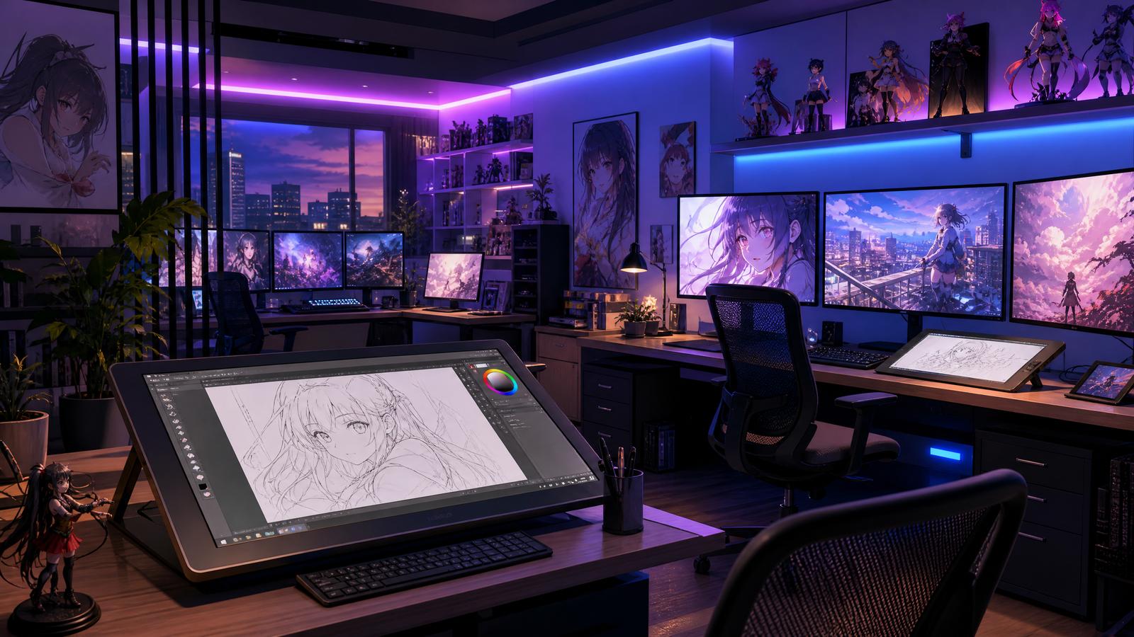 日本三级动漫制作工作室实景